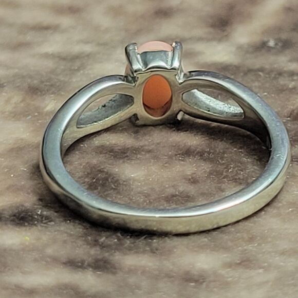 Oregon Peach Opal Solitare Ring Size 6 - Picture 6 of 13